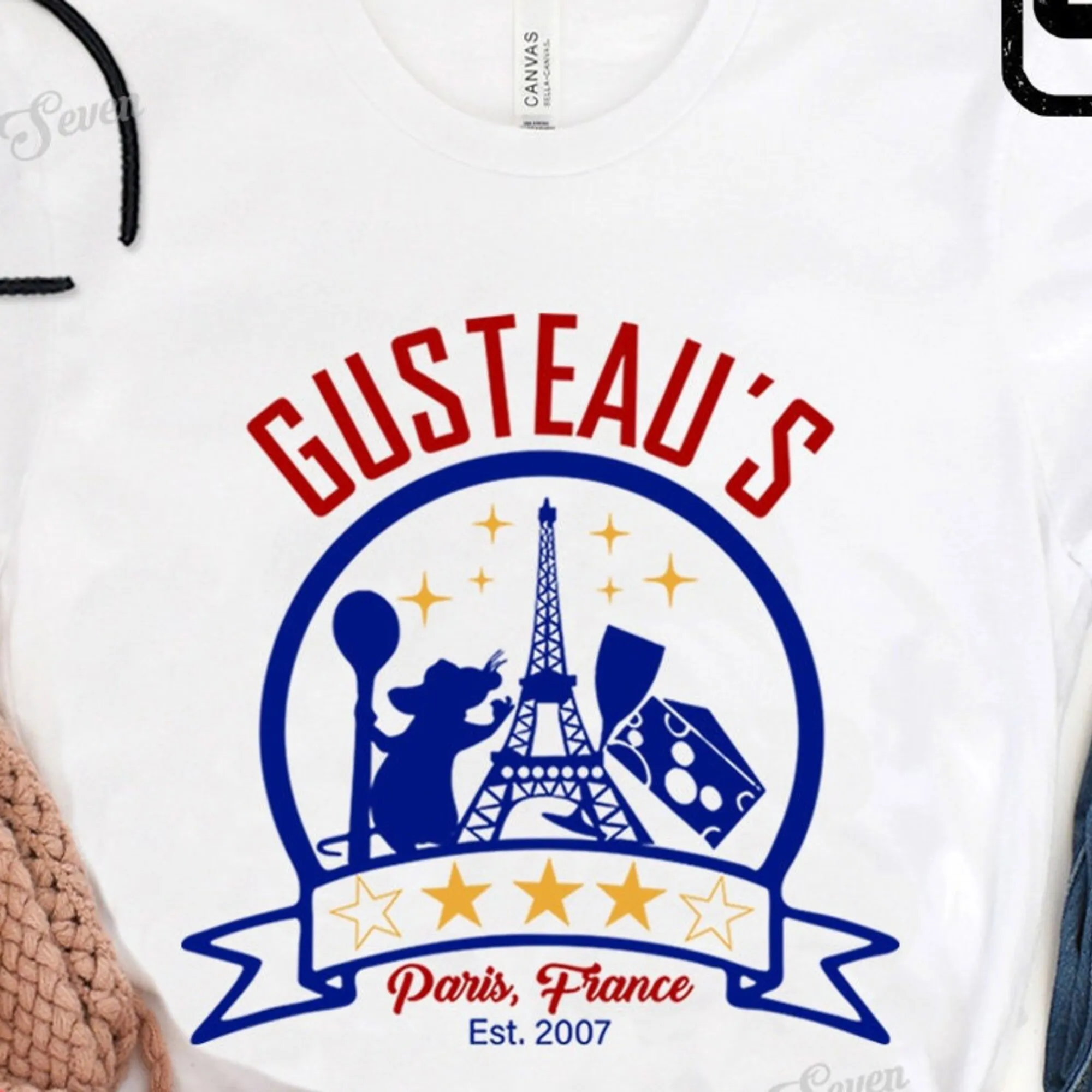 Gusteau'S Paris France Ratatouille T Shirt Remy The Rat Chef Epcot Cibo E Vino E0508