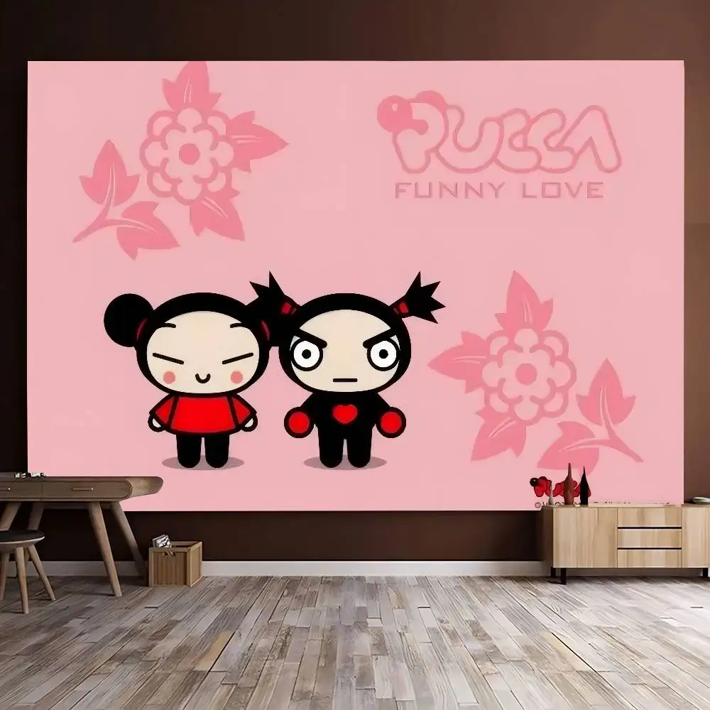 배너 배경 장식 캔버스 파티 사진 배경 인기 애니메이션 시리즈 P-Pucca