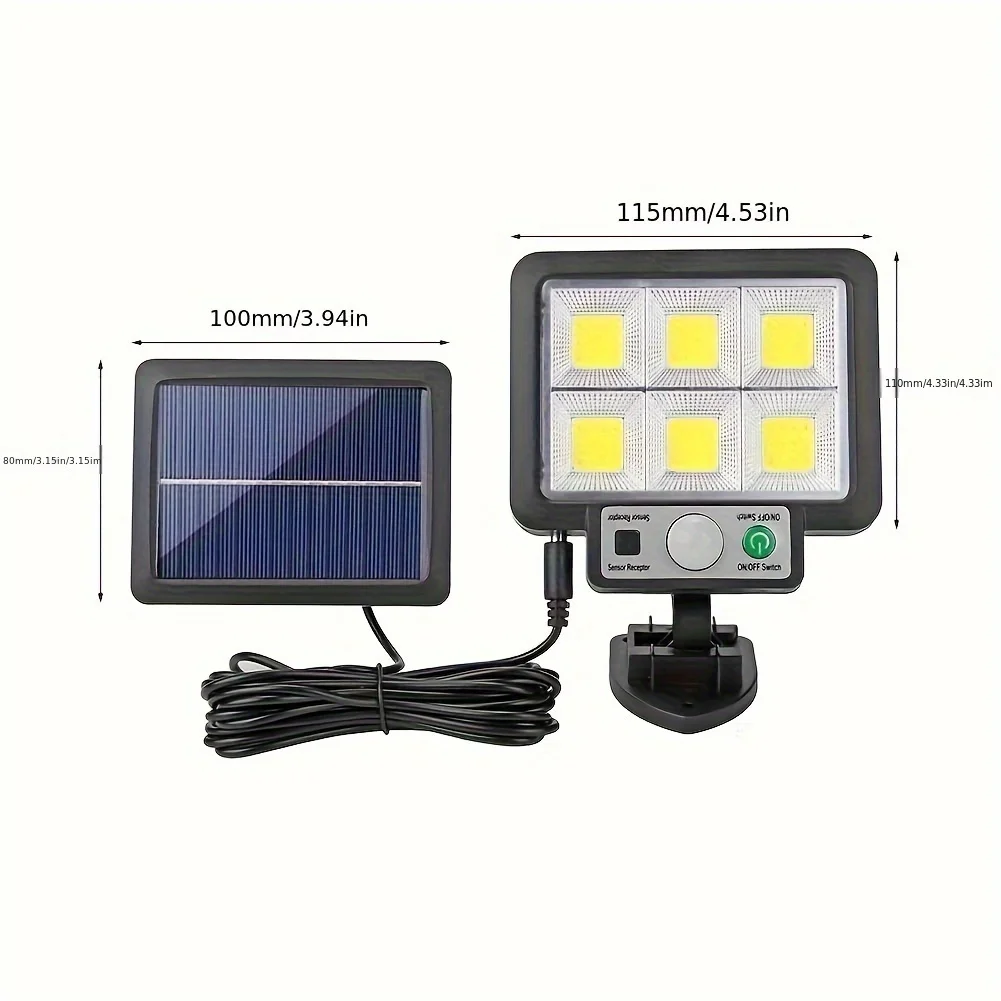 117COB Solar Flood Light Outdoor Motion Sensor Solar Wall Lamp 3 Lighting Modes