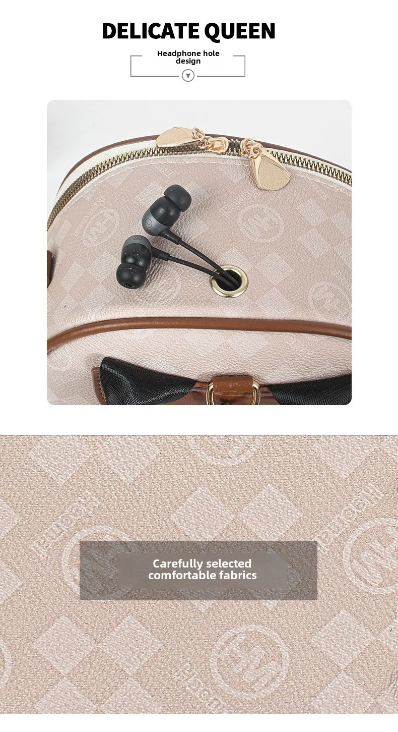 Rucksack Damentasche Feste Form Rucksack im koreanischen Stil Bedruckter Damen-Reiserucksack Große Kapazität Schultasche_voghion.com