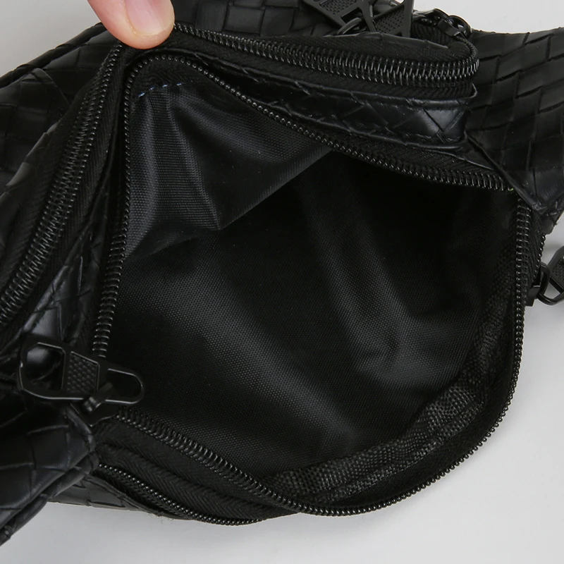 Men's Adjustable Waist Bag - Black Crossbody Backpack with Zip Closure | Suitable for Sports, Travel, Hiking, Cycling, and Parti