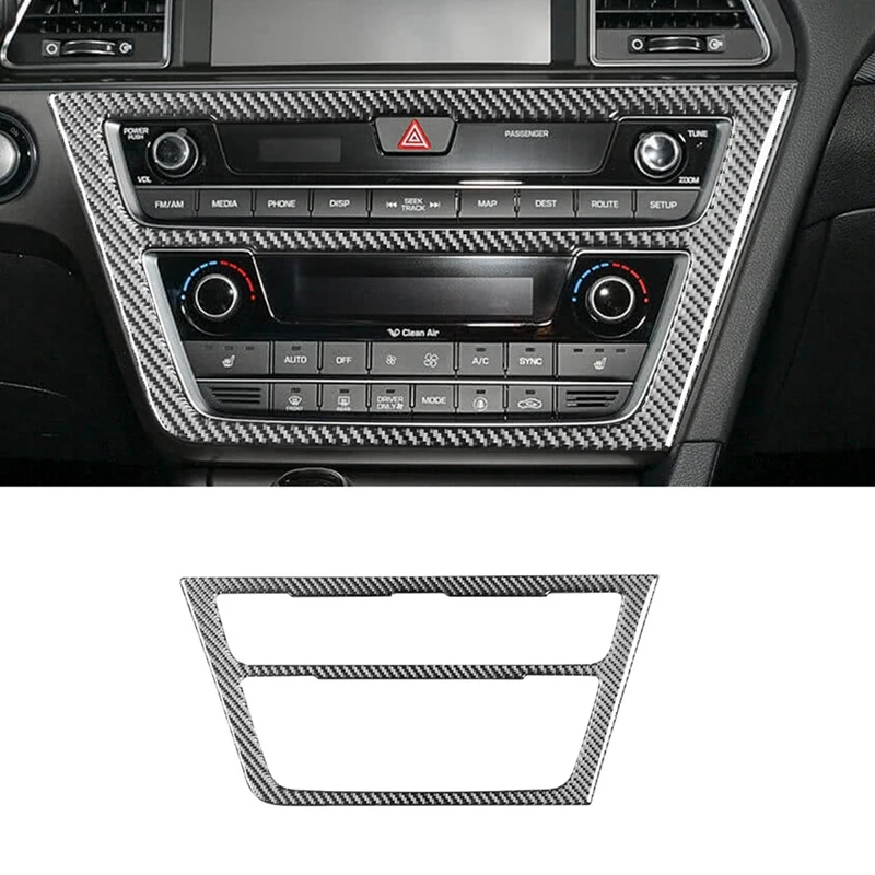 For Hyundai Sonata 2015 2016 2017 2018 2019 Carbon Fiber Central Console Ac Switch Panel Sticker