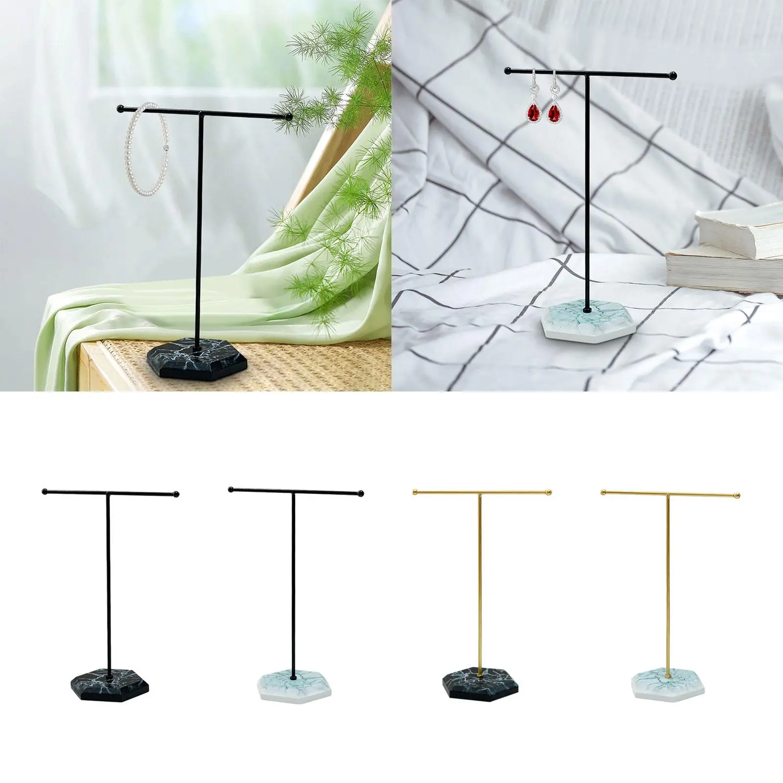 T Bar Jewelry Stand Display Jewelry Hanging Pendant Jewelry Display Rack for Live Broadcasting Shopping Mall Shop Photography