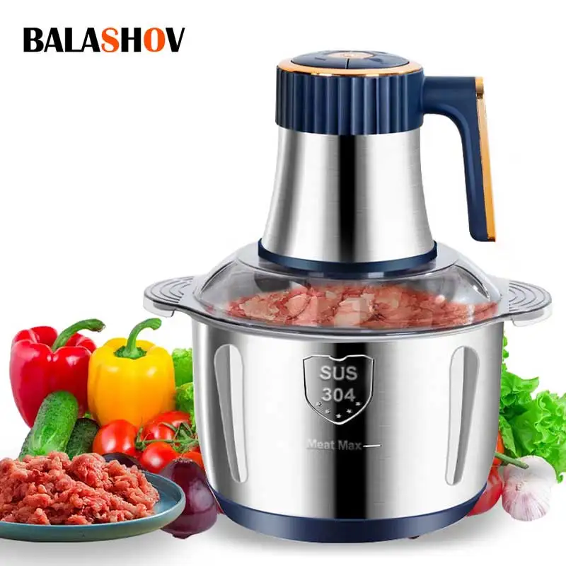Electric Meat Grinder 5L Food Crusher Stainless Steel Multifunctional Vegetable Slicer Processor Chopper Kitchen Appliances