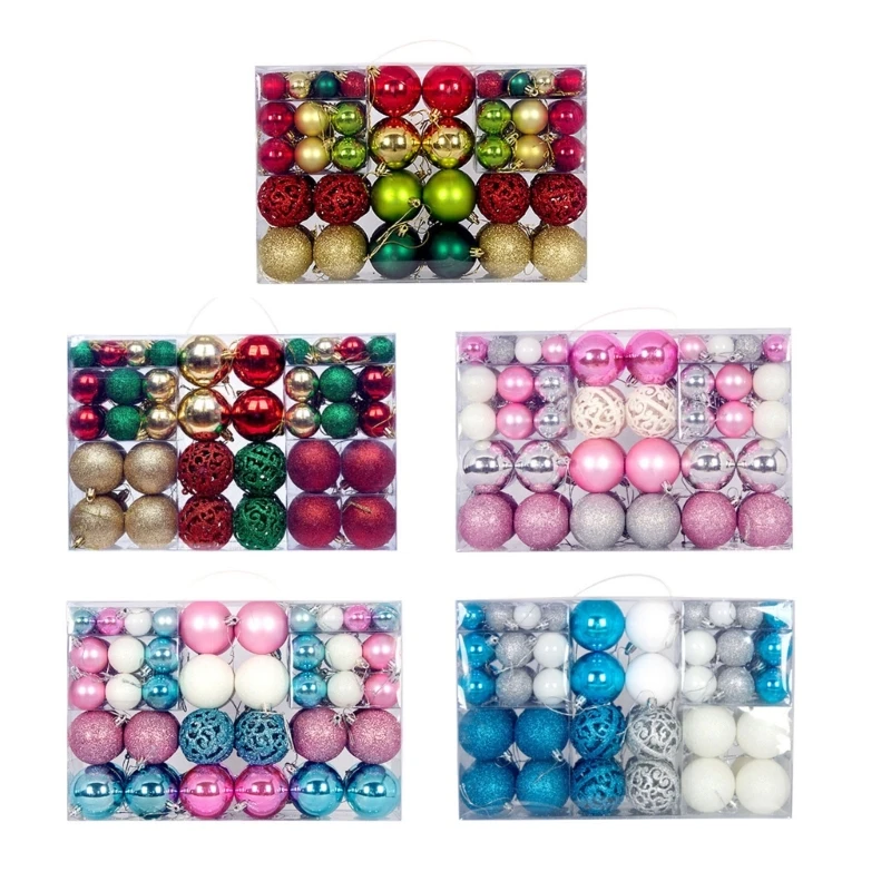 

100 шт., рождественские шары, ассорти, кулон, небьющийся набор украшений, елочные украшения, подвесные украшения