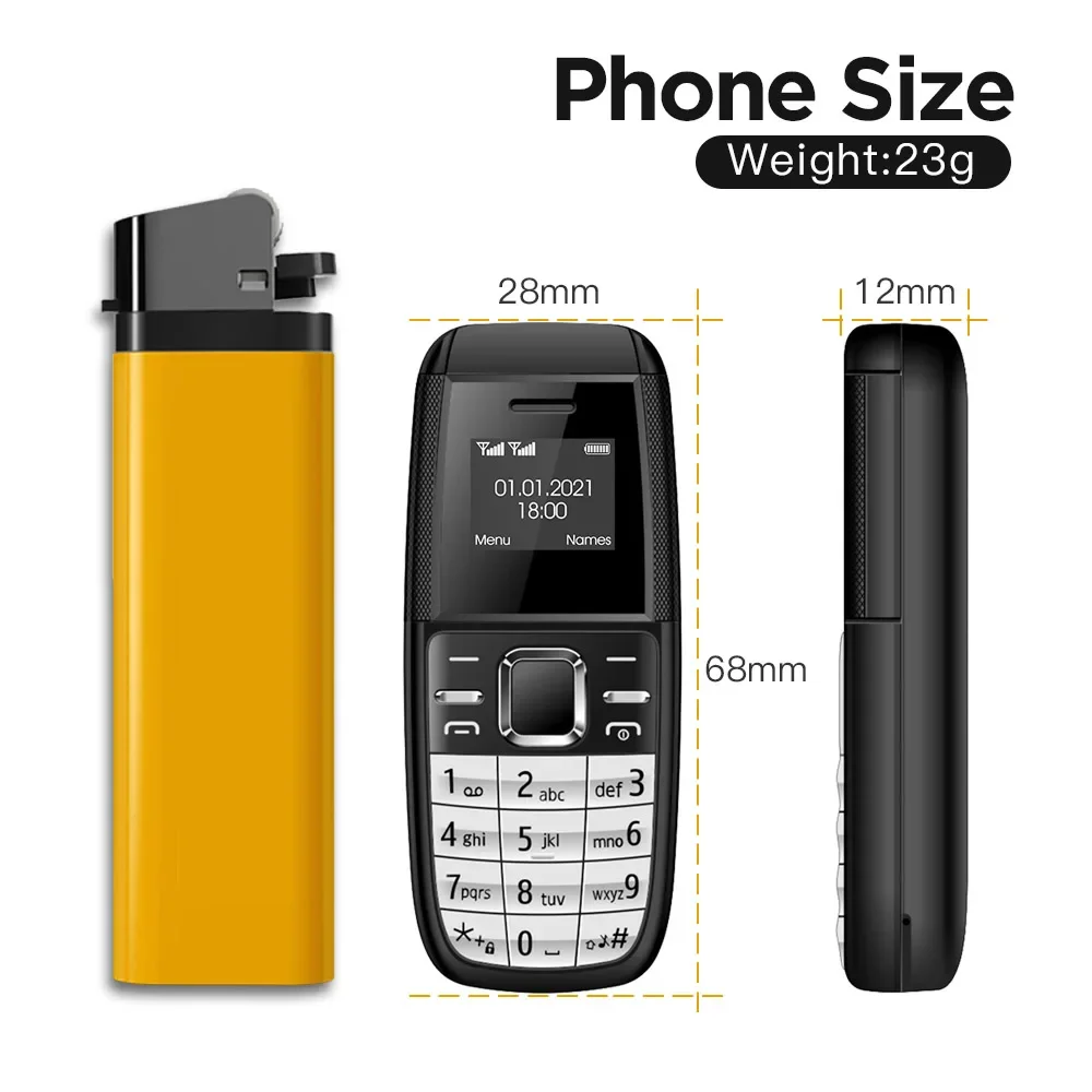 3/10Pcs UNIWA BM200 Mini 2G Phone 0.66Inch MT6261D 350mAh Cellphones With Button Keypad Dual SIM Dual Standby Small Mobile Phone