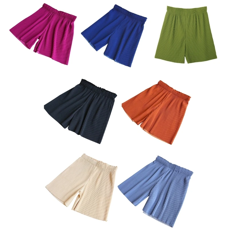 

Soft Women's Shorts Summer Pleated Shorts Casual Loose Short Pants Half Pants N7YD