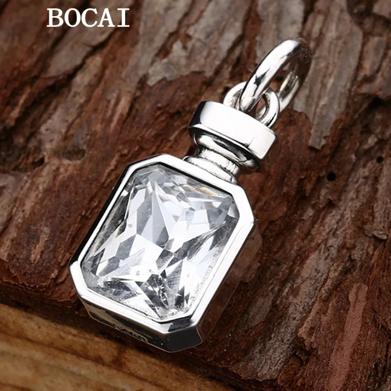 

BOCAI NEW S925 Sterling Silver Vintage Personalized Versatile Zircon Crown Pendant Ladies Gift Free Shipping