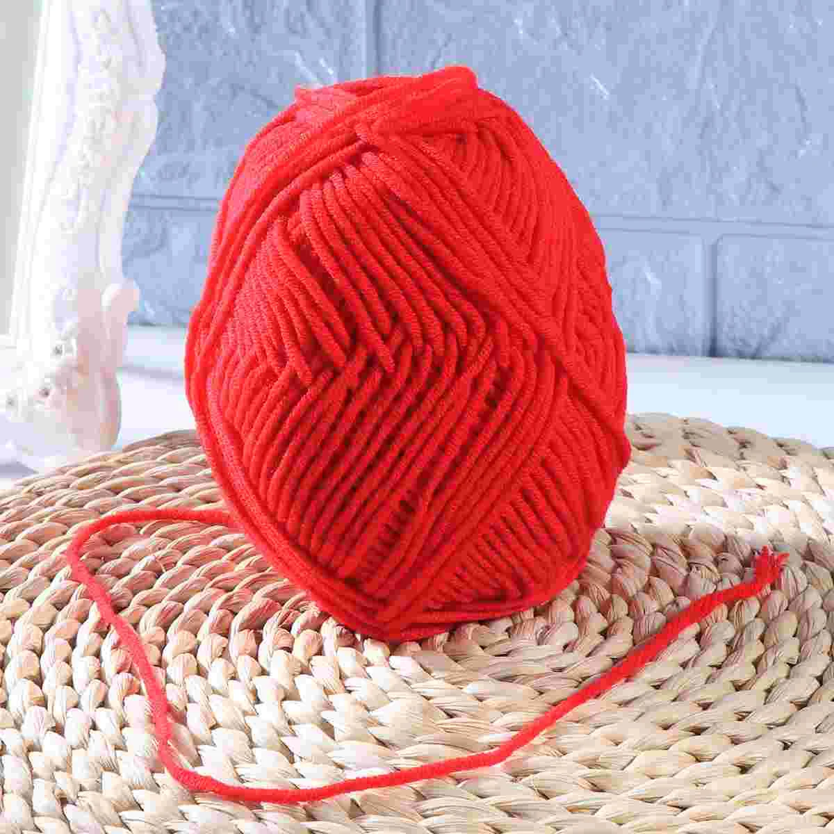 Red Milk Wool Yarn Cotton Chunky Hand Woven Crochet Knitting Wool Yarn Warm Yarn For Sweaters Hats Scarves DIY Making Craft Tool 3