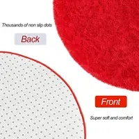 Tapis rouge rond pour chambre d'enfant, tapis en peluche ultra doux, salon moderne, tapis circulaire moelleux, décoration de noël pour chambre d'adolescent 6