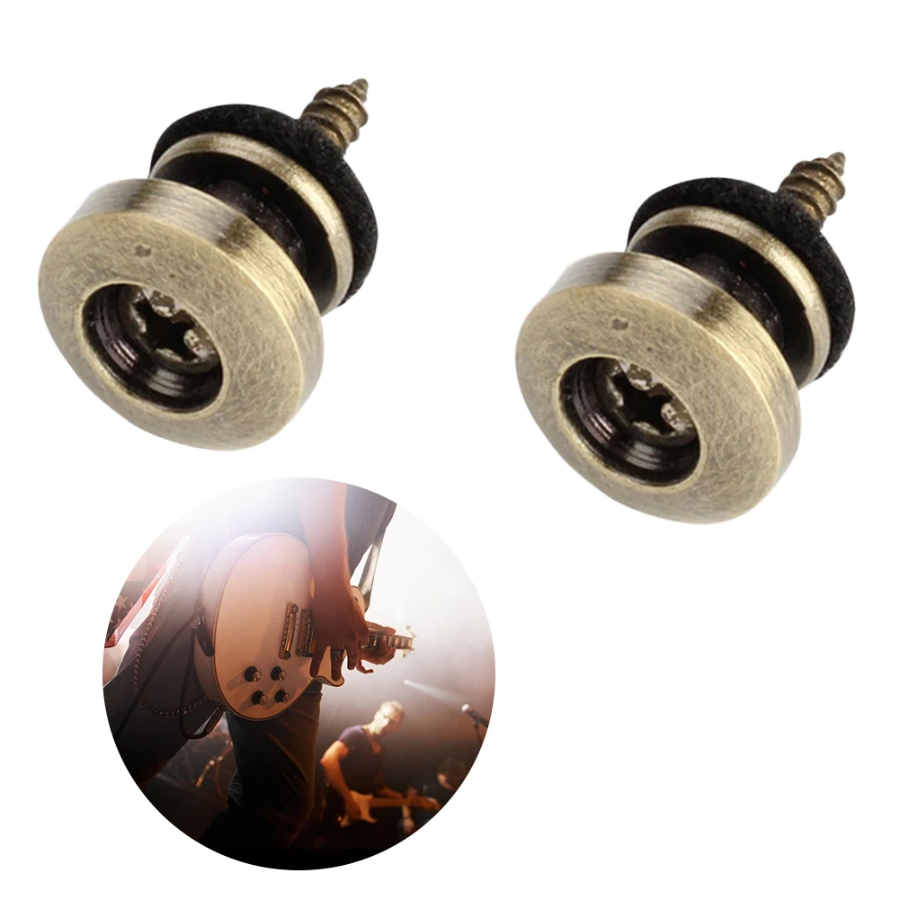 2Pcs Guitar Screw End Pin Mushroom Head Guitar Strap Lock Fixator Adjustable Metal Musical Instruments Accessories
