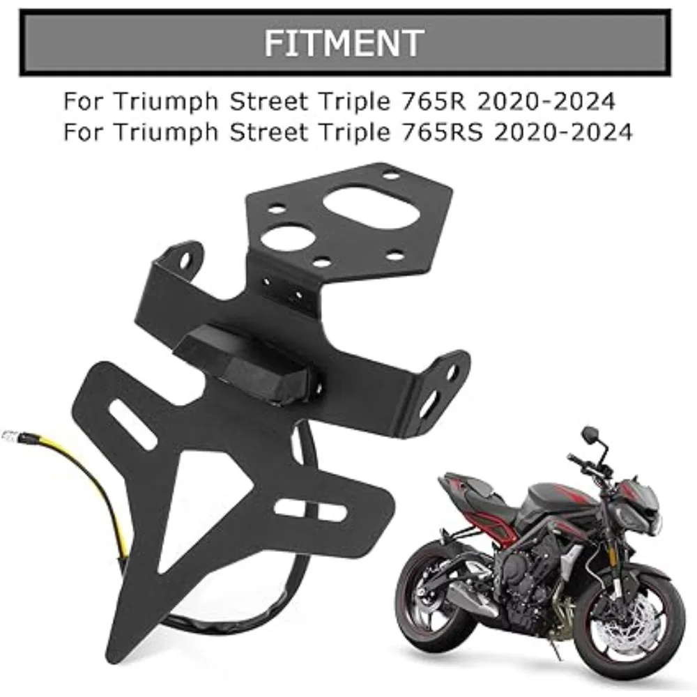Motorcycle Accessories License Plate Holder Bracket Rear Tail Frame Fender For Triumph Street Triple 765R 765RS 2020-2024