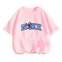 Fashion Disney Stitch Tshirt Summer Teen Short Sleeve Tops T-shirt Boy Girl Kids 3-14 Years Old Baby Sports Jersey Clothing 2