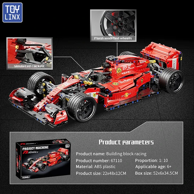 ToylinX F1 RC Race Cars Building Sets MOC Remote Control Building Blocks Car Cool Collectible Model Car Kits Toys Christmas Gift 6