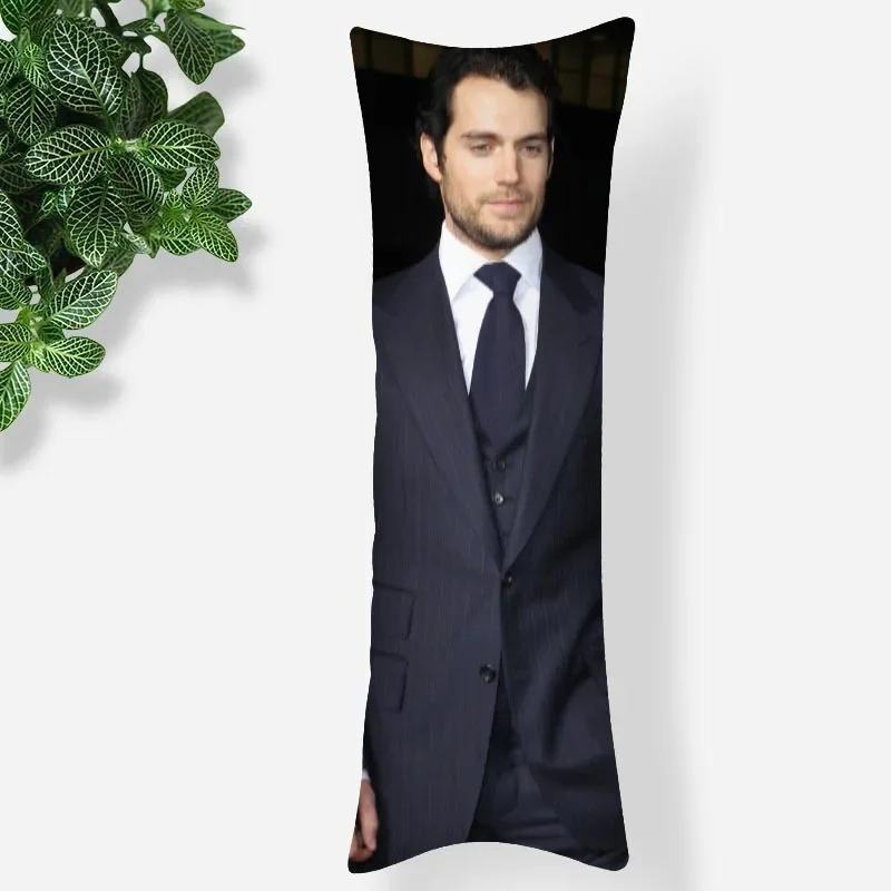 Personalizado henry cavill fronha impresso cetim tecido travesseiro capa retangular zíper kawaii corpo capa dropshipping 1102