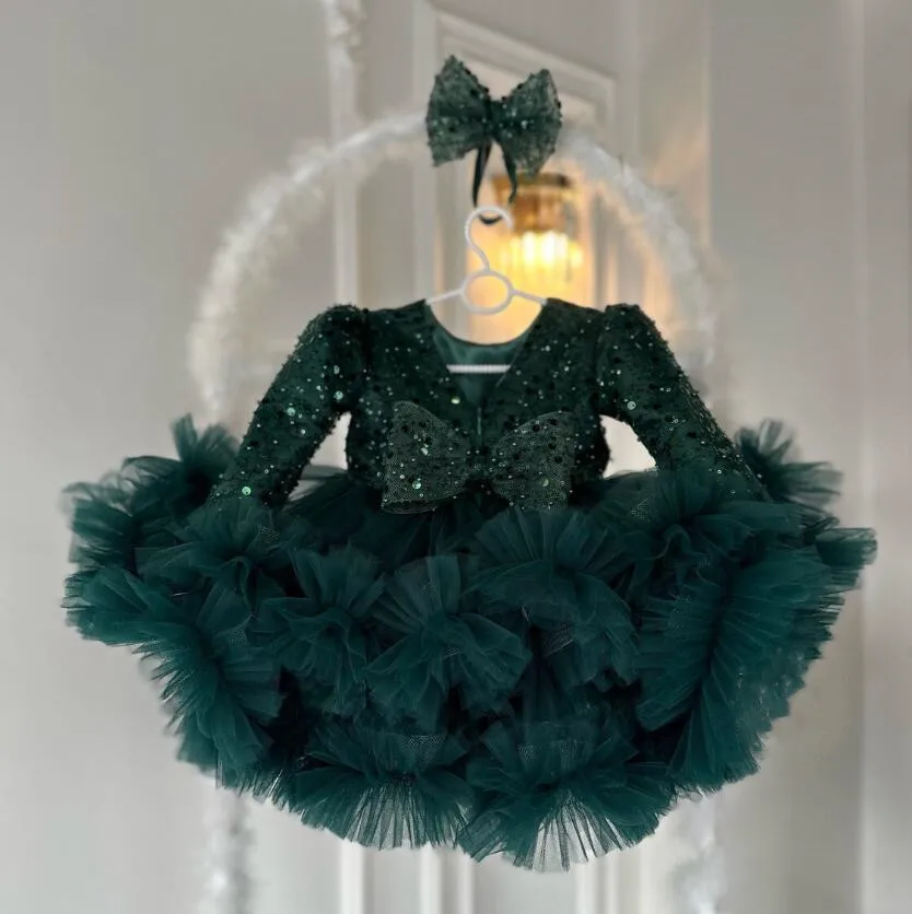 princess-green-flower-girl-dress-for-wedding-sequin-puffy-beaded-long-sleeves-bow-first-communion-gown-kids-birthday-party-dress