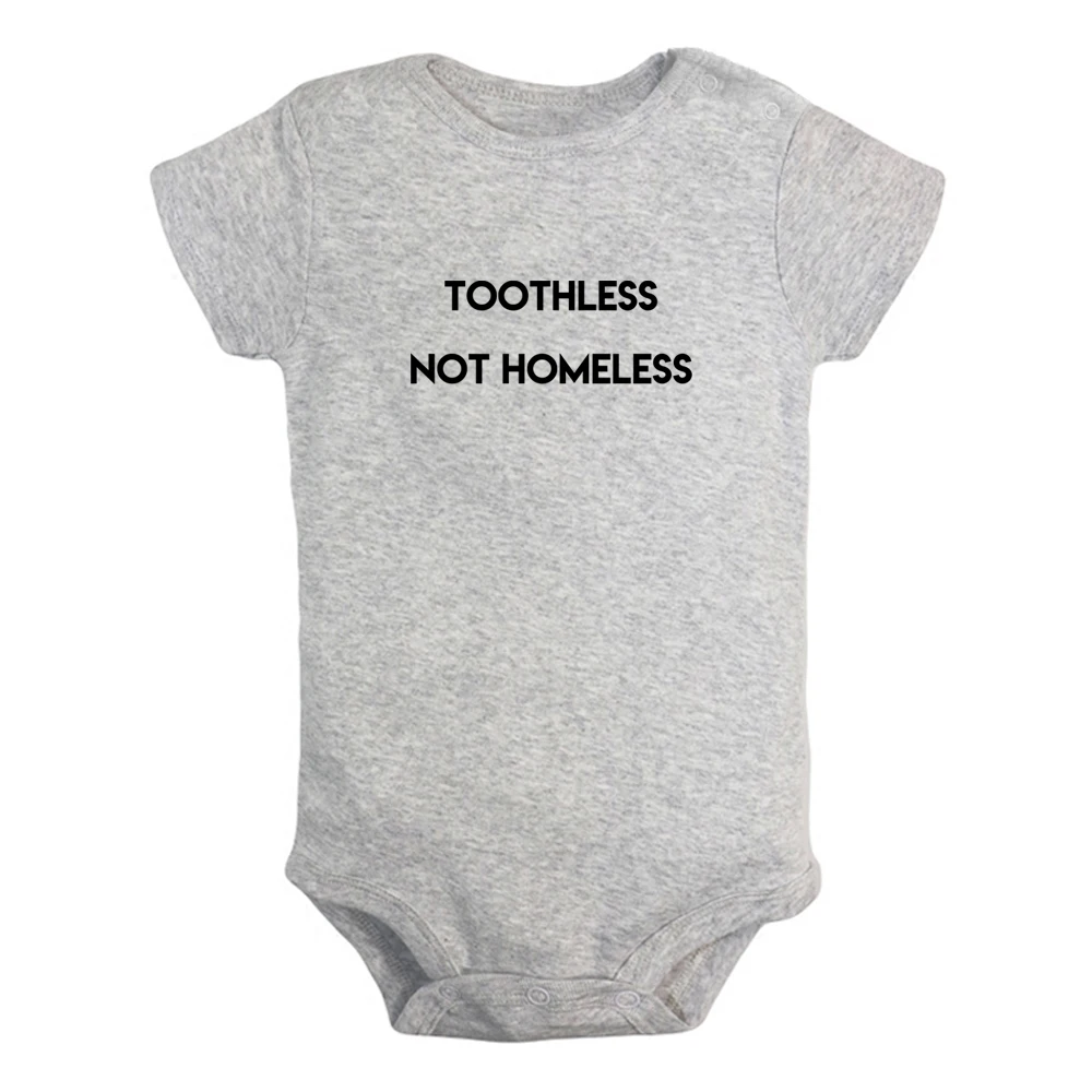 

Toothless not Homeless Cute Baby Rompers Baby Boys Girls Fun Print Bodysuit Infant Short Sleeves Jumpsuit Kids Soft Clothes
