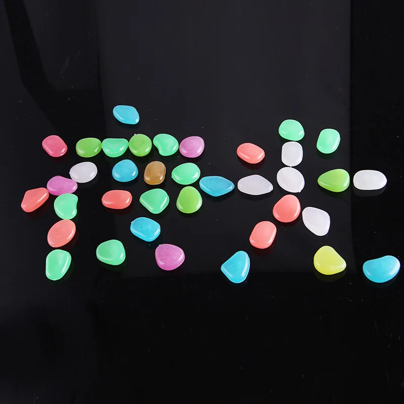 Garden Decor Luminous Stone Glow in the Dark Pebbles Sidewalk Terrace Lawn Garden Patio Fish Tank Aquarium Decorations 10/50 Pcs
