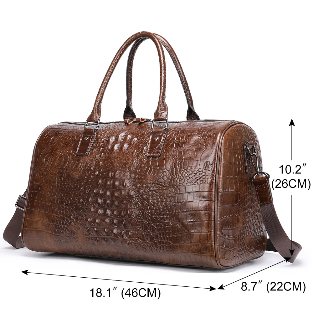 WESTAL Croco Designer Travelling Bag for Men Large Carry-on Luggage Duffle Travel Totes Men's Shoulder Bags Sport Weekend Bags