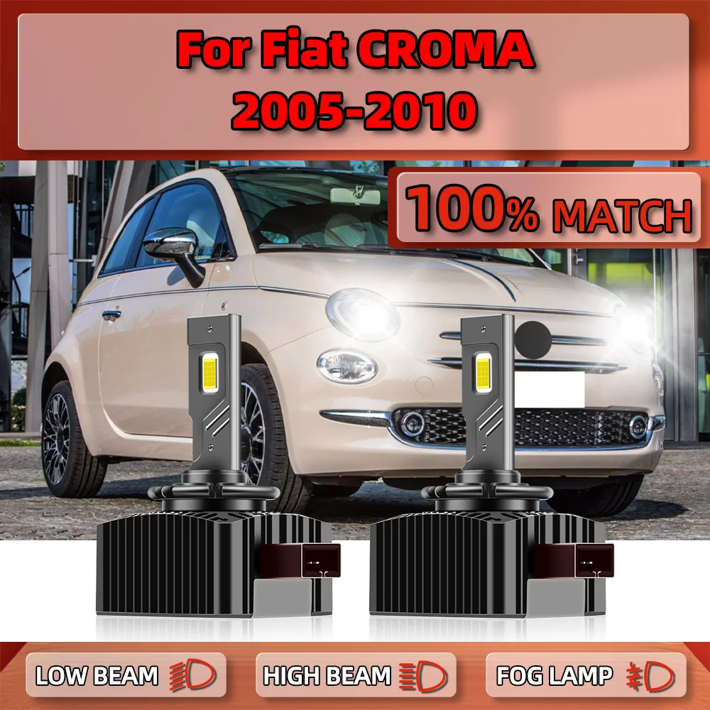 

D1S LED Car Headlights Bulbs Canbus 25000LM Super Bright Xenon HID Lamps 6000K For Fiat CROMA 2005 2006 2007 2008 2009 2010