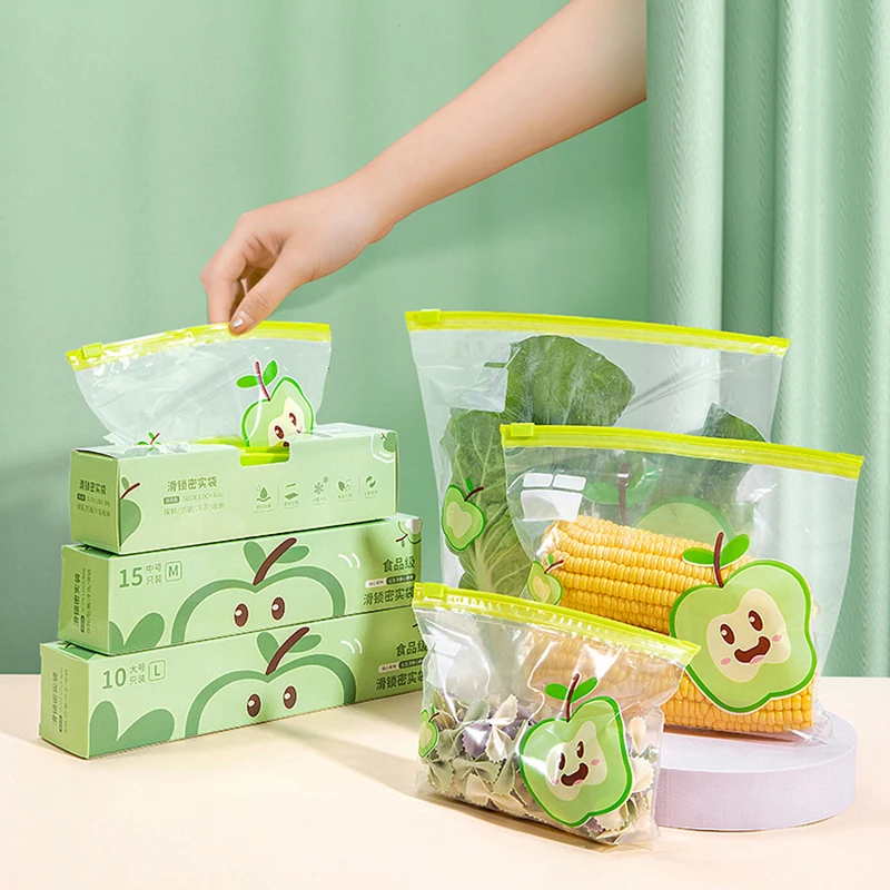 

Reusable Zip Lock Bag Food Grade Transparent Storage Bag With Zipper Sealing Plastic Container Travel Freezer Camping Kitchen