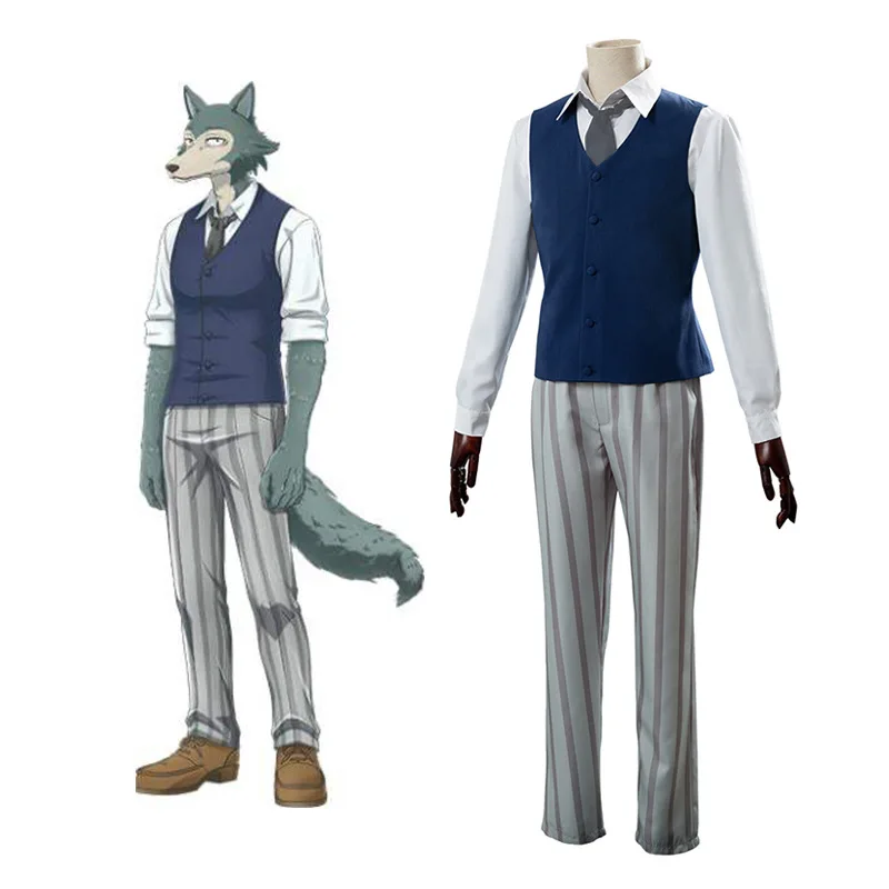 Beastars Аниме Косплей костюмы парик Маска Серый Волк Legosi Униформа Хищник Cherryton