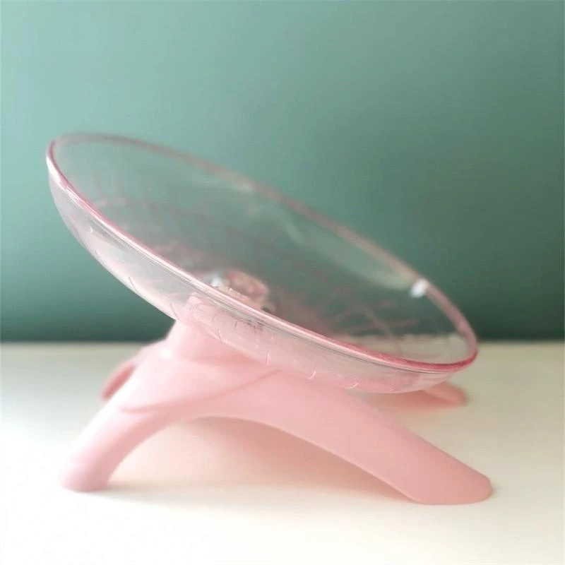 1pcs 애완 동물 햄스터 러닝 휠 음소거 비행 접시 스틸 액슬 휠 러닝 디스크 장난감 케이지 운동 작은 동물 액세서리