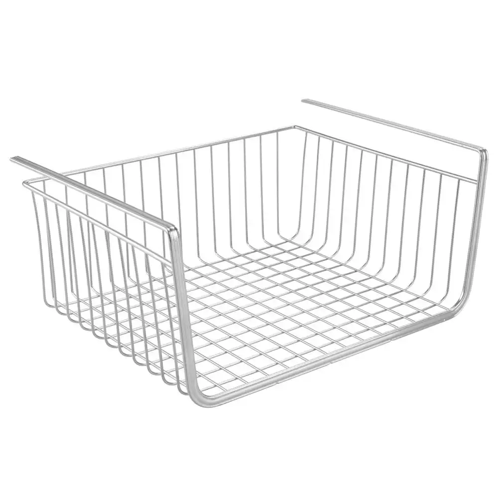 

iDesign York Lyra Steel Wire Under-Shelf Kitchen and Pantry Storage Basket, Silver