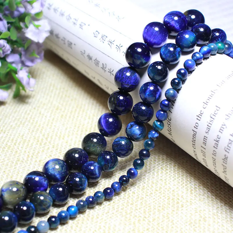 Natural Pearl Bracelet In Tiger Eye Of 4/6/8/10/12/14 Mm 18-20 Cm - Foto 2