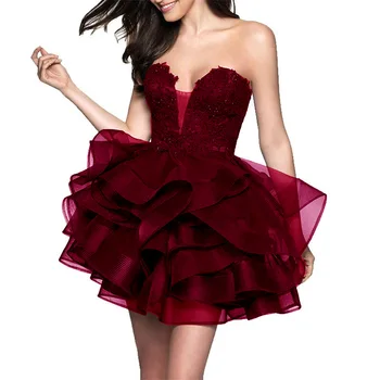 Customized Homecoming Dresses Ruffles Appliques Above Mini Cocktail Dresses Prom Party Gowns Formal Vestido De Fiesta 6
