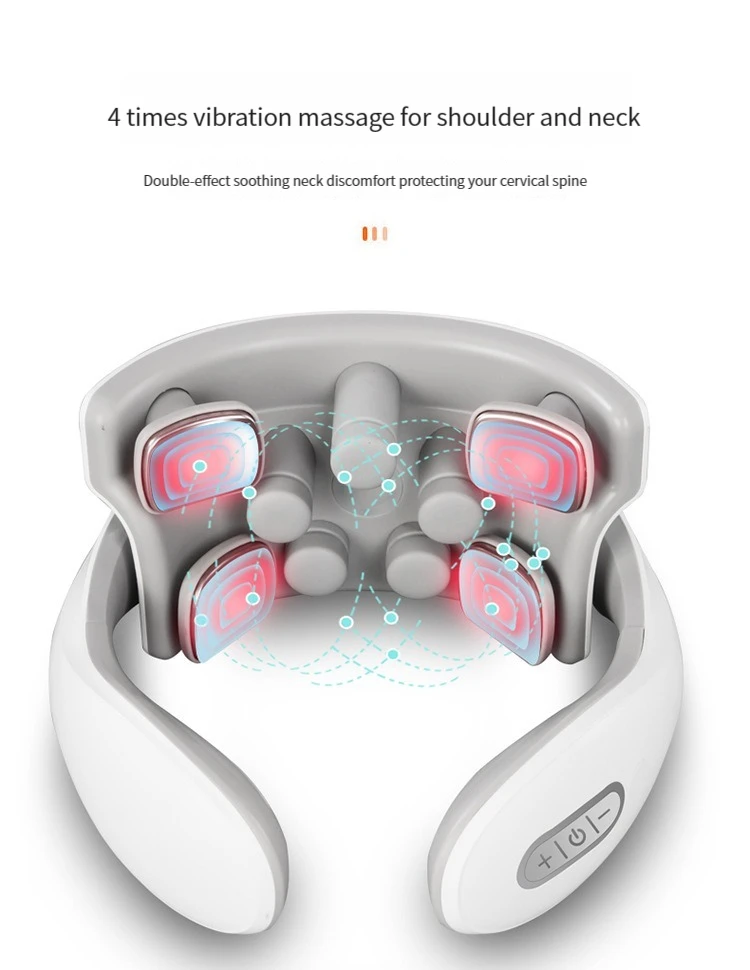 Neck Massage Intelligent Charging Heating Hot Pressing Magnetic Pulse Fashion Multi User Usage Portable Pulse Neck Massager 7