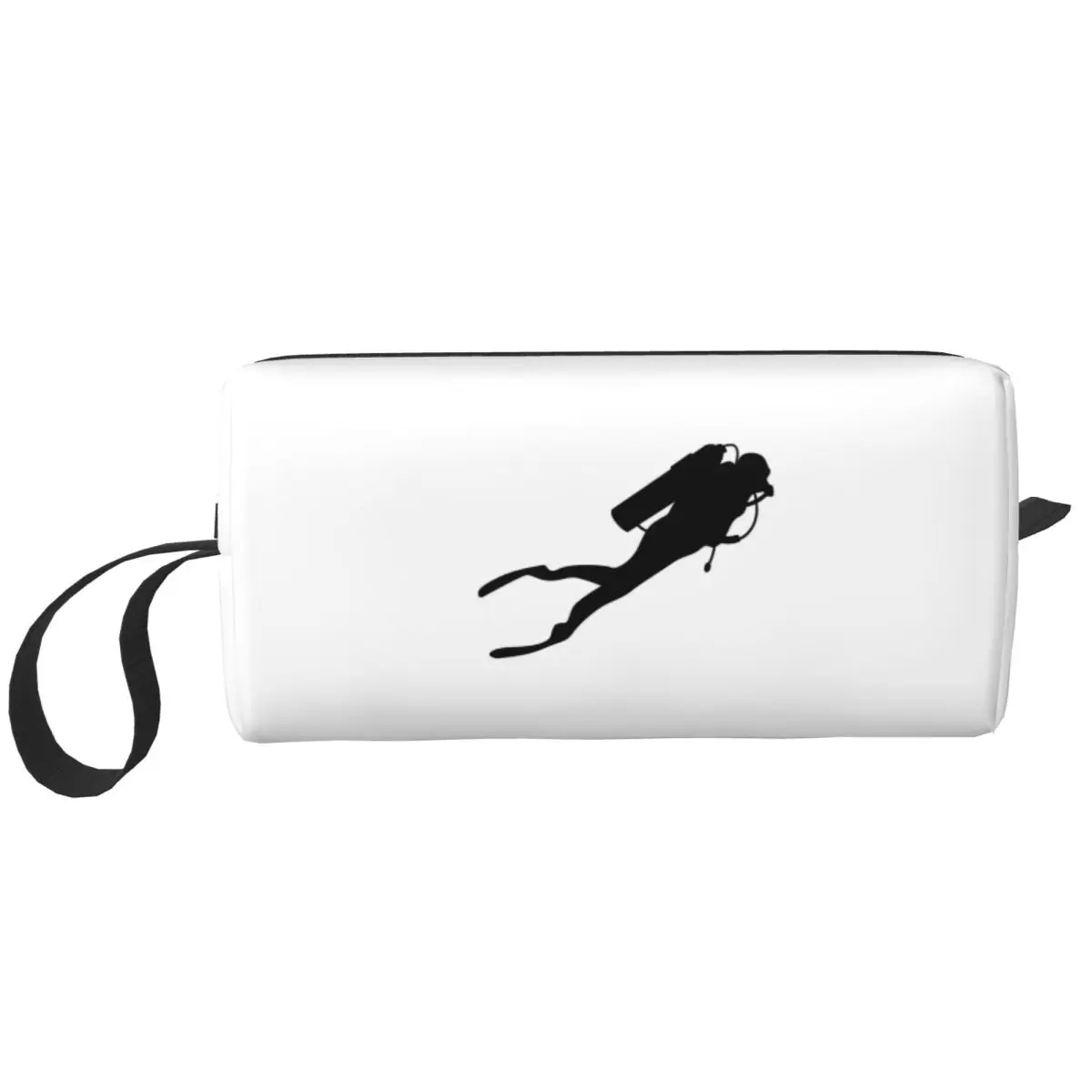 

Черная косметичка для дайвинга с подводным силуэтом акваланга, дизайнерская сумочка для косметики, мужские и женские сумки для туалетных принадлежностей, комплект Dopp