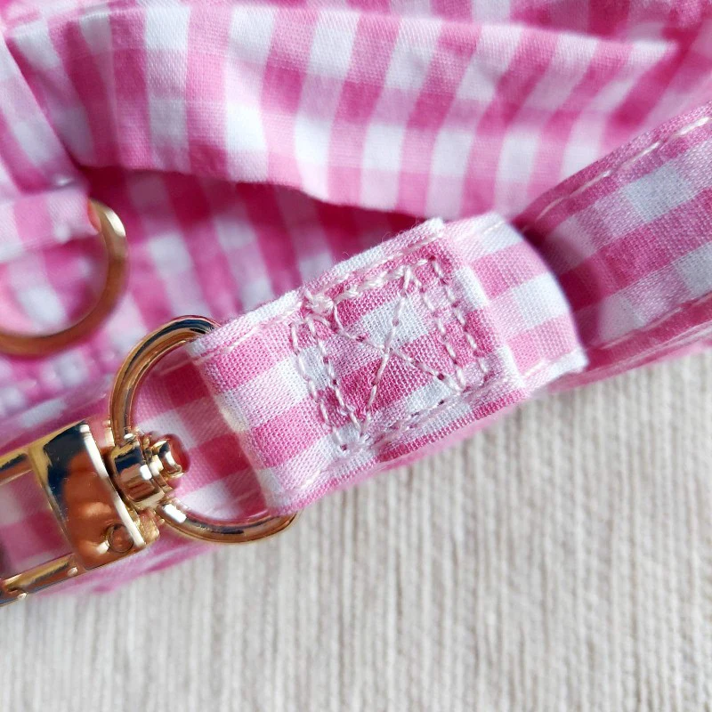 Adjustable Dog Harness and Leash Set Lattice Puppy Harness Clothes for Small Dogs Chihuahua Vest Pet Clothes with D-ring