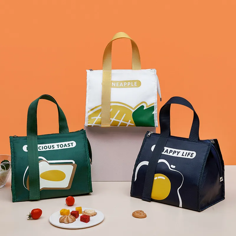 

Cute Thermal Lunch Bag for Women Cooler Bento Pouch Triple Insulated Food Container Water Resistant Handbags with Large Capacity