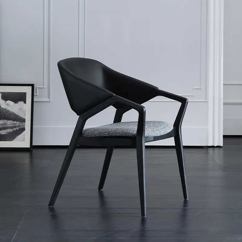 

Italian Furniture Dining Chair Modern Simple Ash Wood Leather Chair Dining Room Chair Nordic Design Home
