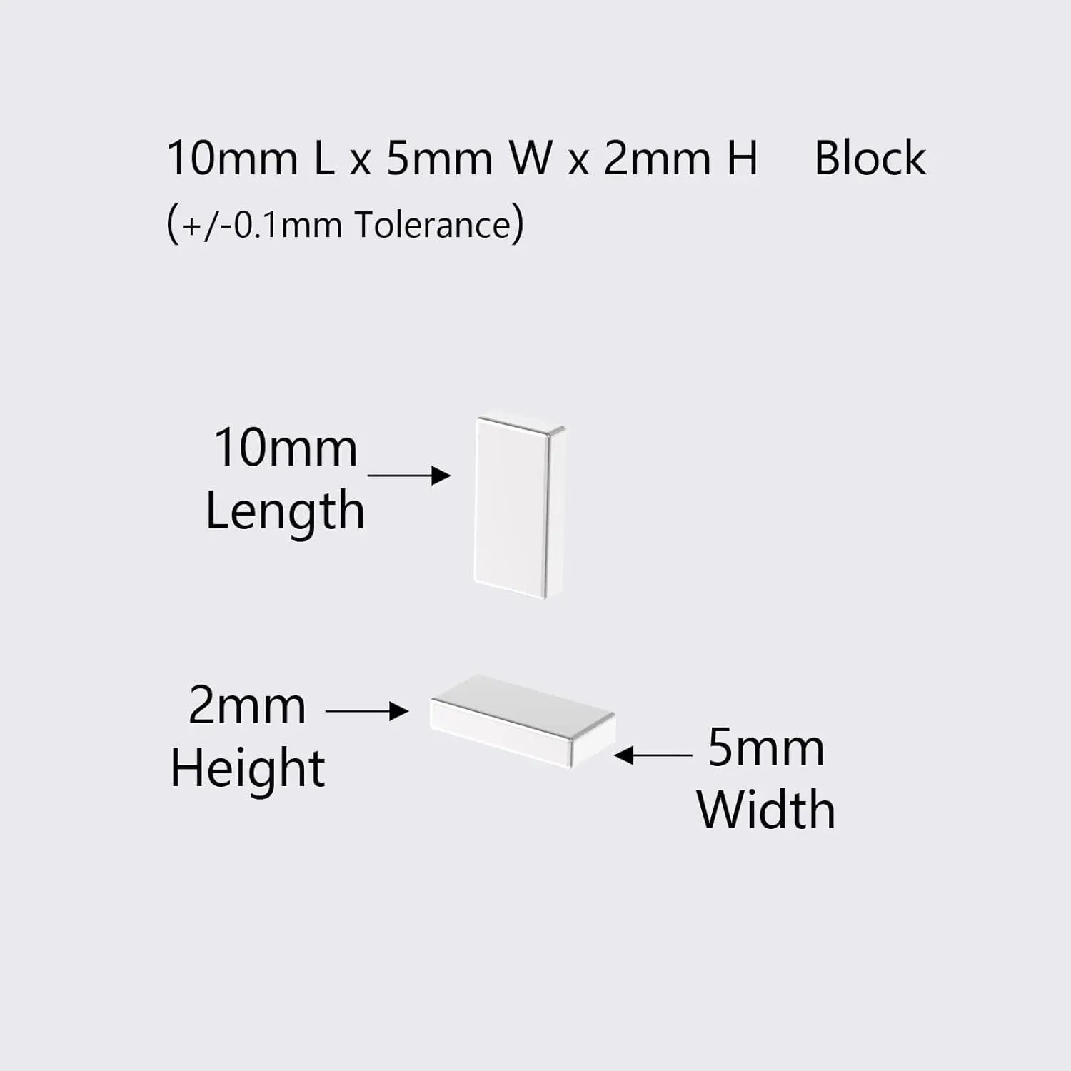 미니 강력한 소형 바 자석 직사각형 블록 10x5x2mm 과학 실험 및 DIY 프로젝트를 위한 강한 자기장