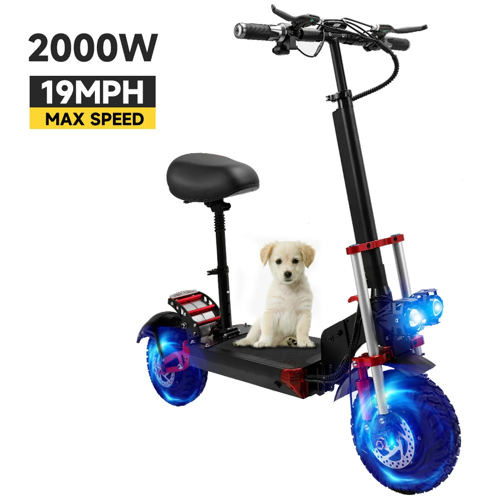 Artudatech 2000W Power Electric Scooter for adult With Seat LCD Display Screen Cruise Dual drive 12" tires