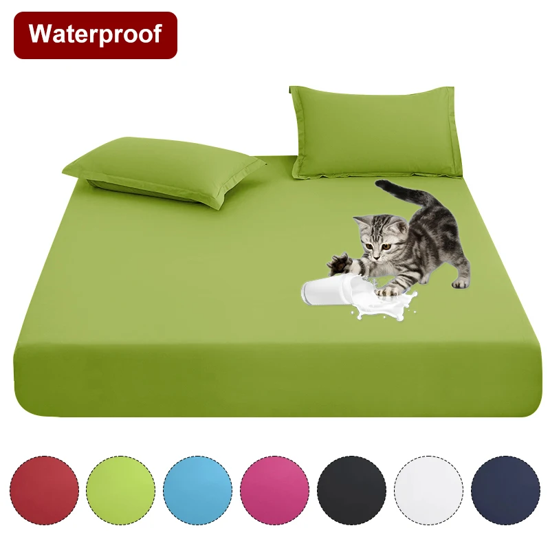 Waterproof Anti-Slip Elastic Mattress Protector and Fitted Bed Sheet
