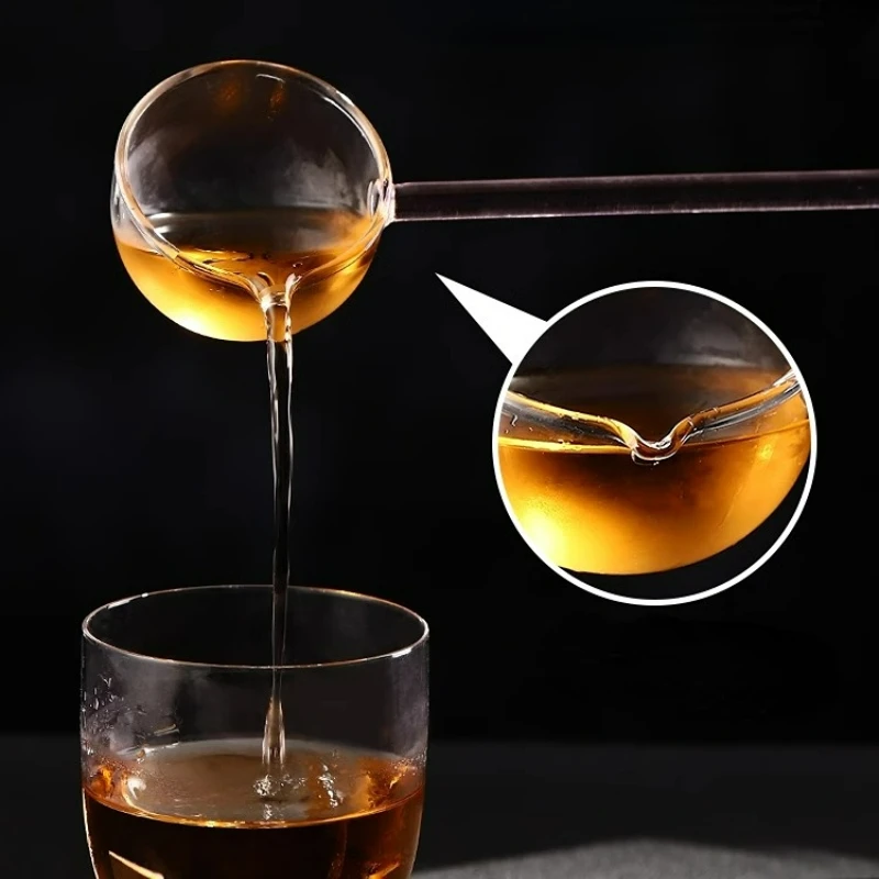 Creative Long Handled Glass Spoons Heat-resistant Bar Stirring Spoon Transparent Honey Dessert Spoons Bar Kitchen Accessories