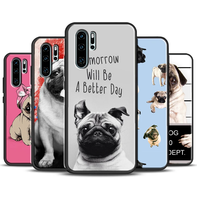 Simpatico Cucciolo Pug Dog Mops Case Per Huawei P20 P30 P40 Pro Nova 5T 9 P Smart Z 2021 Coque Per Honor 50 Lite 10I 9X