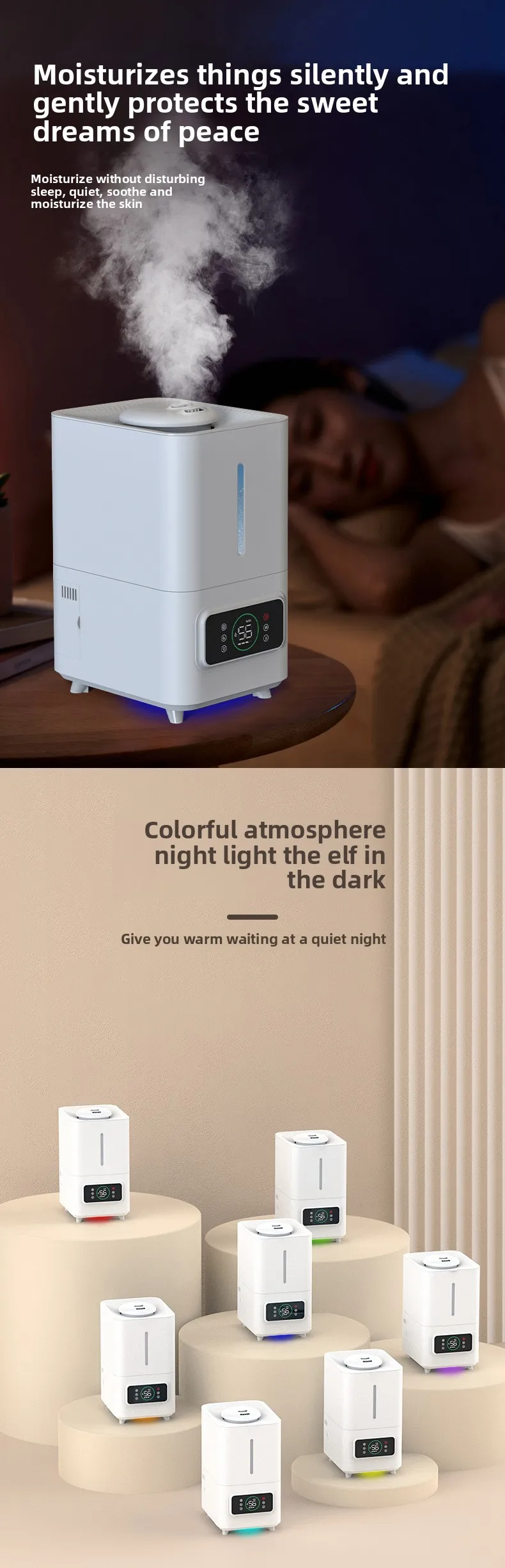 6L Desktop-Luftbefeuchter, Ultraschall-Kühlnebel für Schlafzimmer/Büro, Top-Fill-Design für einfache Reinigung, leiser Luftbefeuchter zum Schlafen – Detail 8