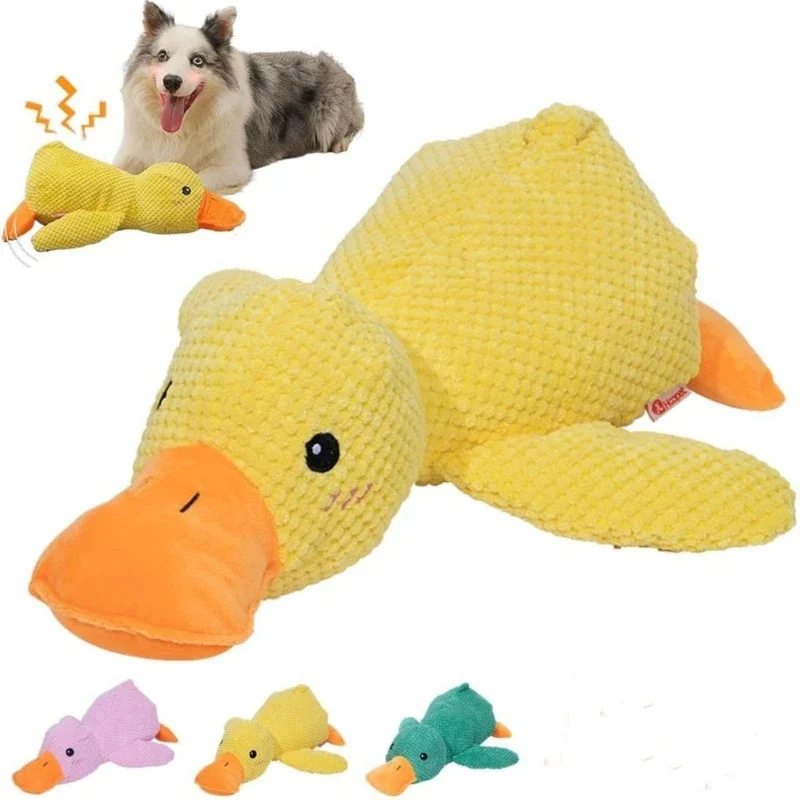 

Игрушка для собак, пушистая утка, кошка, игрушка для котенка с шарлатанским звуком погремушки для прорезывания зубов у кошек,