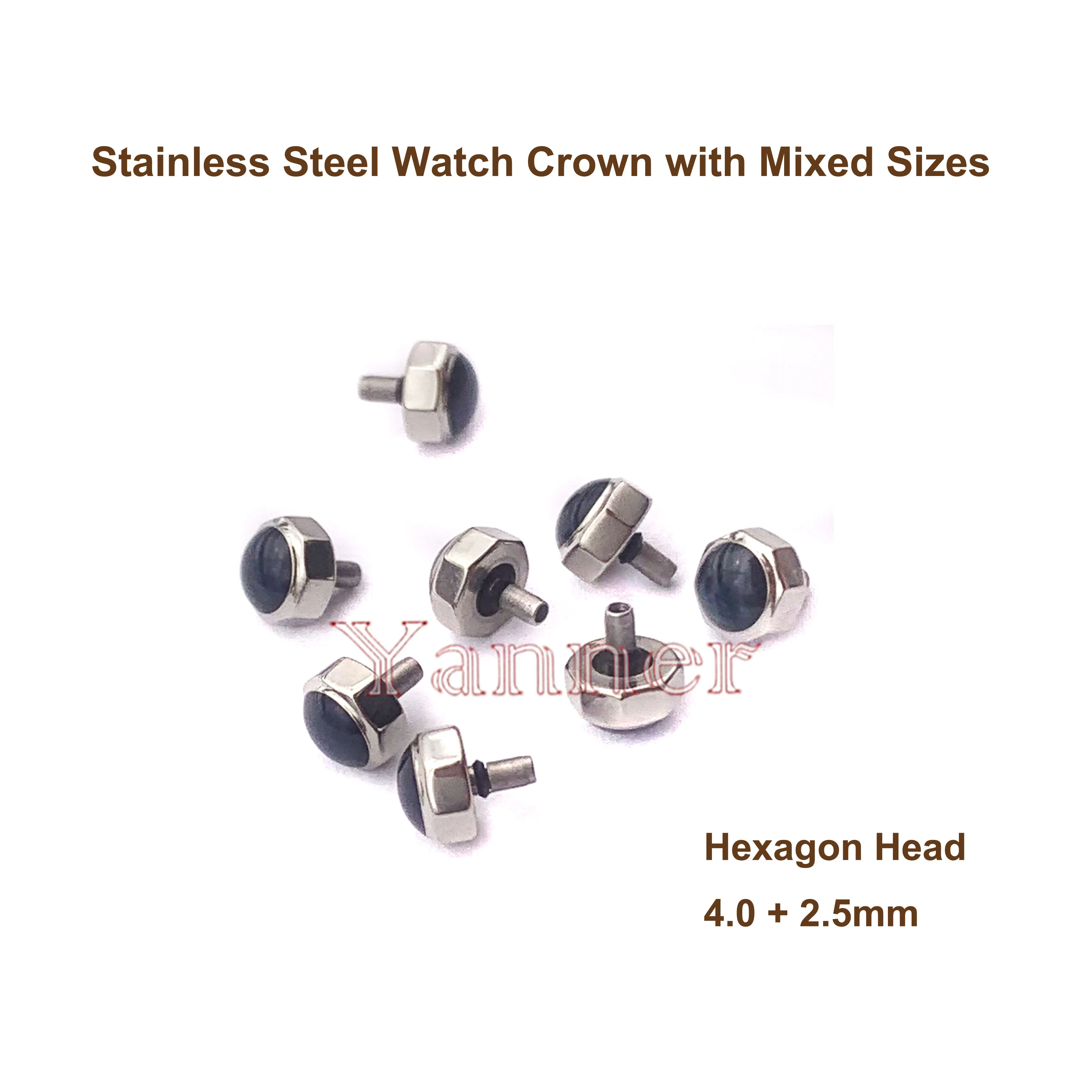 Stainless Steel Watch Crown Waterproof for Watch Repair and Replacement With Mixed Sizes