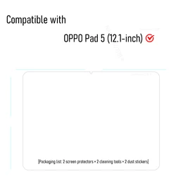Premium Full HD Tempered Glass Screen Protector, 9H Anti - Scratch Cover, 2 - Pack (2P - OPPO Pad 5)