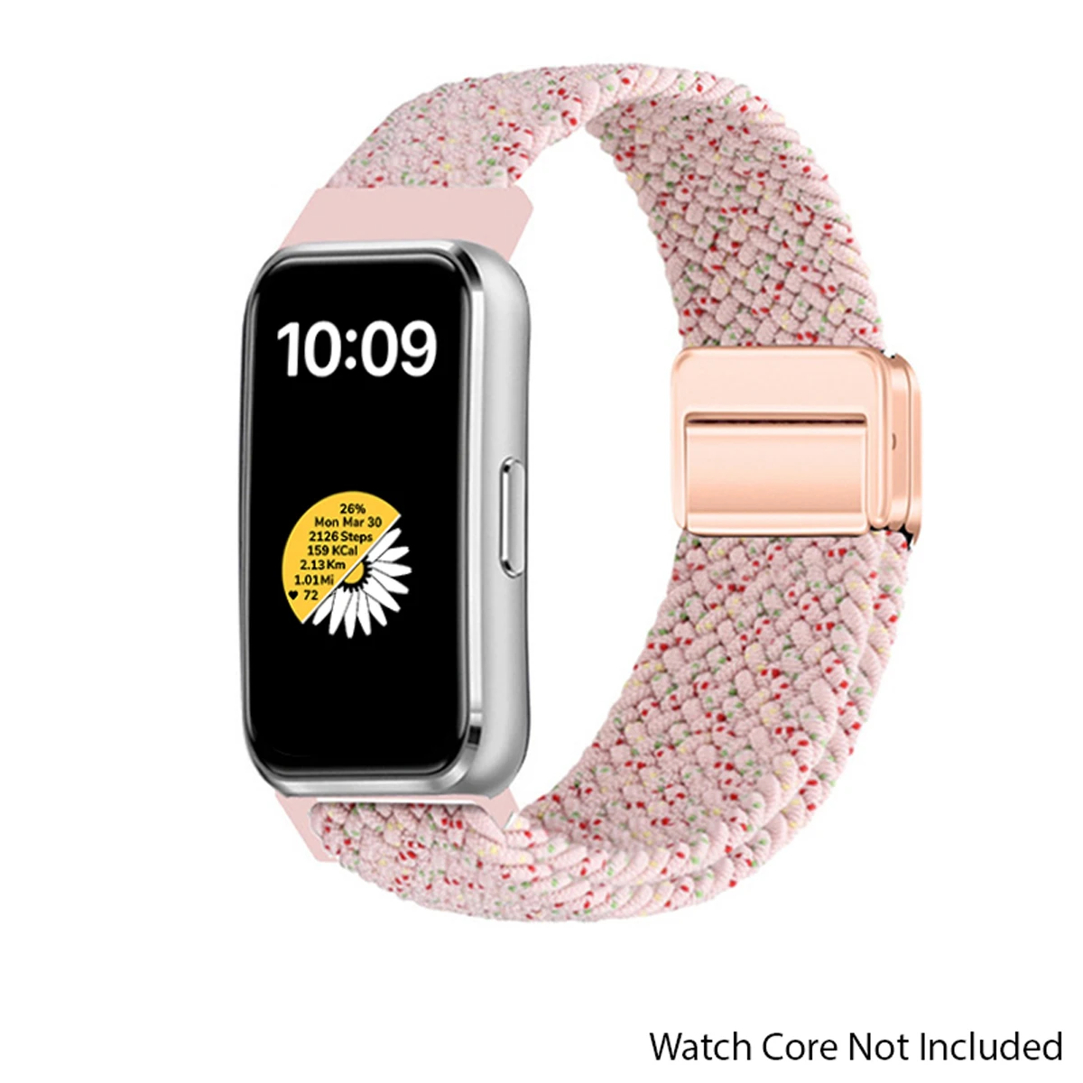 Braided Nylon Strap with Magnetic Buckle - Adjustable and Comfortable Watchband