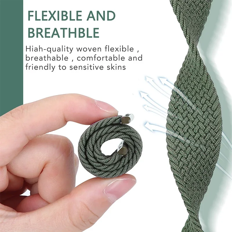 Elastic Braided Loop Watch Band Strap in Multiple Sizes