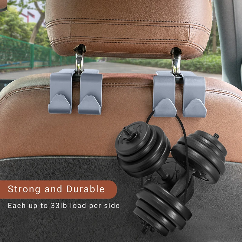 Car Hook 4/2/1Pcs Car Seat Back Hook Multi-functional Auto Car Seat Headrest Hanger Hook Phone Holder Organizer Bag Purse Cloth