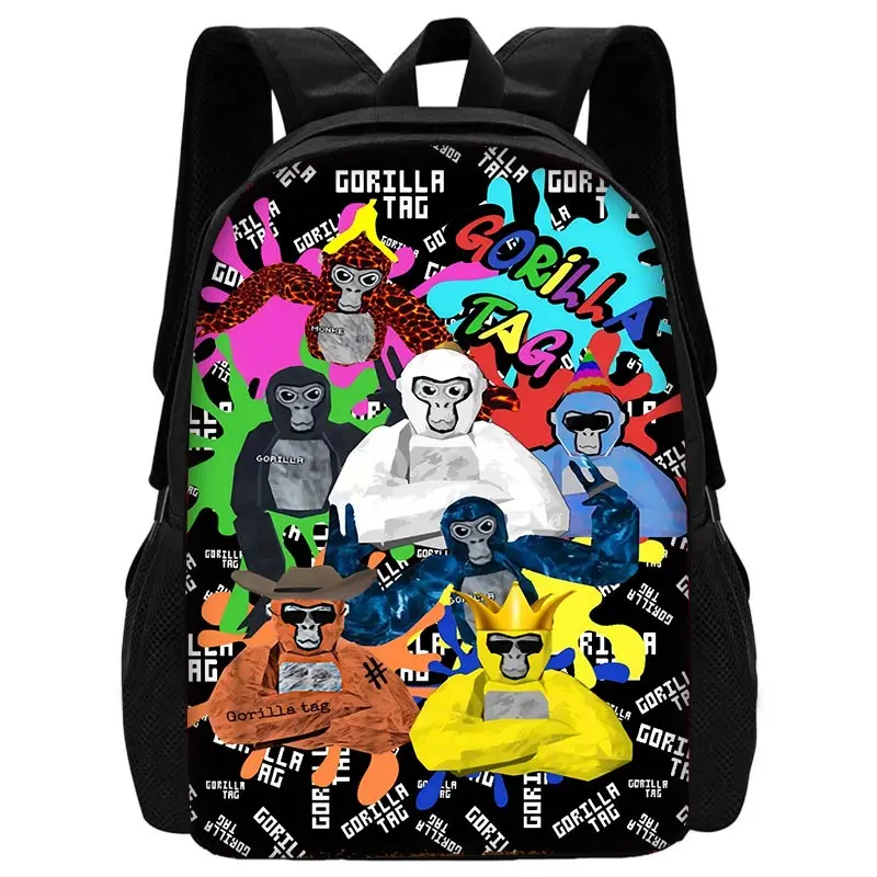 Cartoon Novelty Cool Gorilla Children's Backpack with Lunch and Pencil Bags - Perfect Gift for Kids