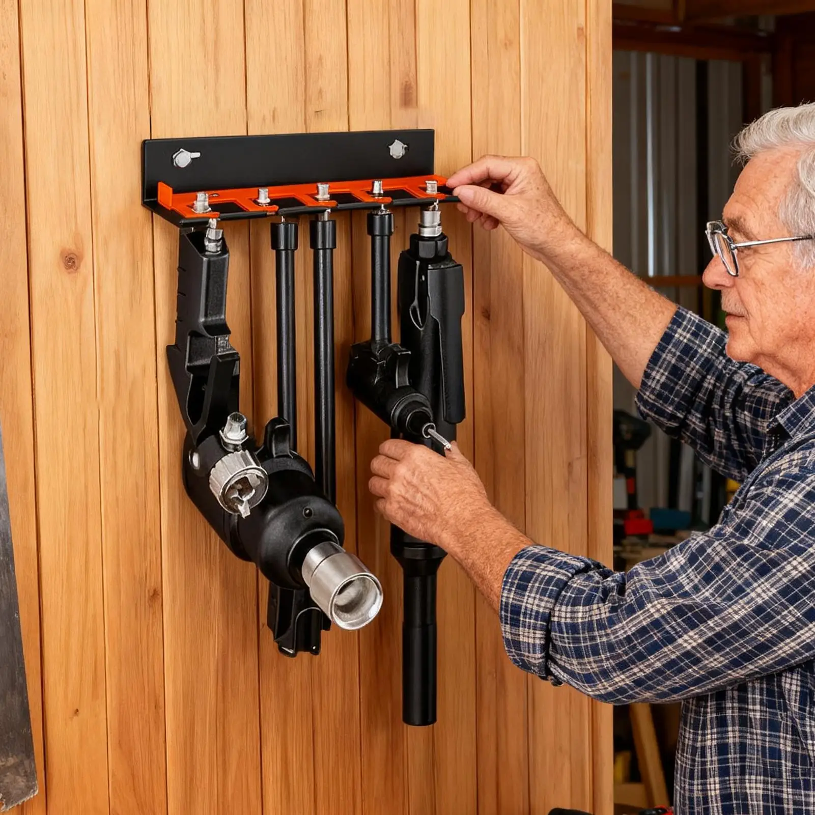 에어 툴 홀더 5슬롯 벽걸이형 홀더 전동 공구 랙 전기 기기용 드릴 드라이버 그라인더 차고 스튜디오용