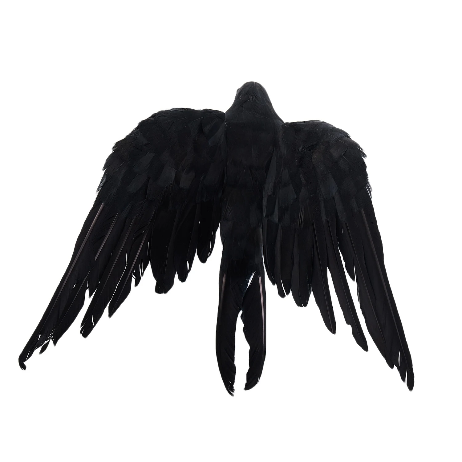 할로윈 소품 깃털 큰 까마귀 새, 펼치는 날개, 검은 까마귀 장난감 모델 장난감, 공연 소품, 25x40cm